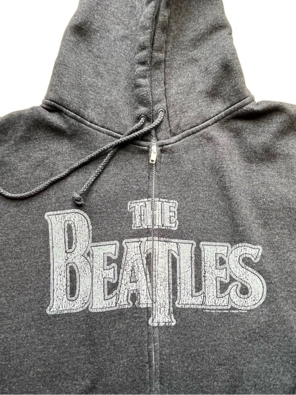 Vintage 2005 The Beatles Zip Up Hoodie Charcoal Grey XXL Apple Corps Band Merch - Picture 5 of 9